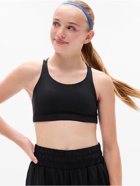Athleta Girls Black Athletic Sports Bra - Racerback Style